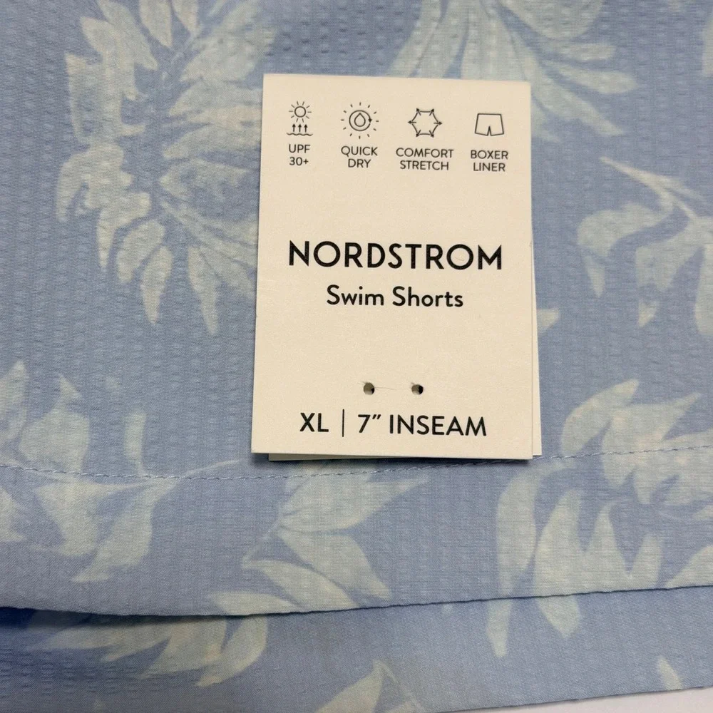 Nordstrom Mens Blue Seersucker Swim Shorts XL 7